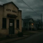 Texas city hall and residential neighborhood representing short-term rental regulation debate