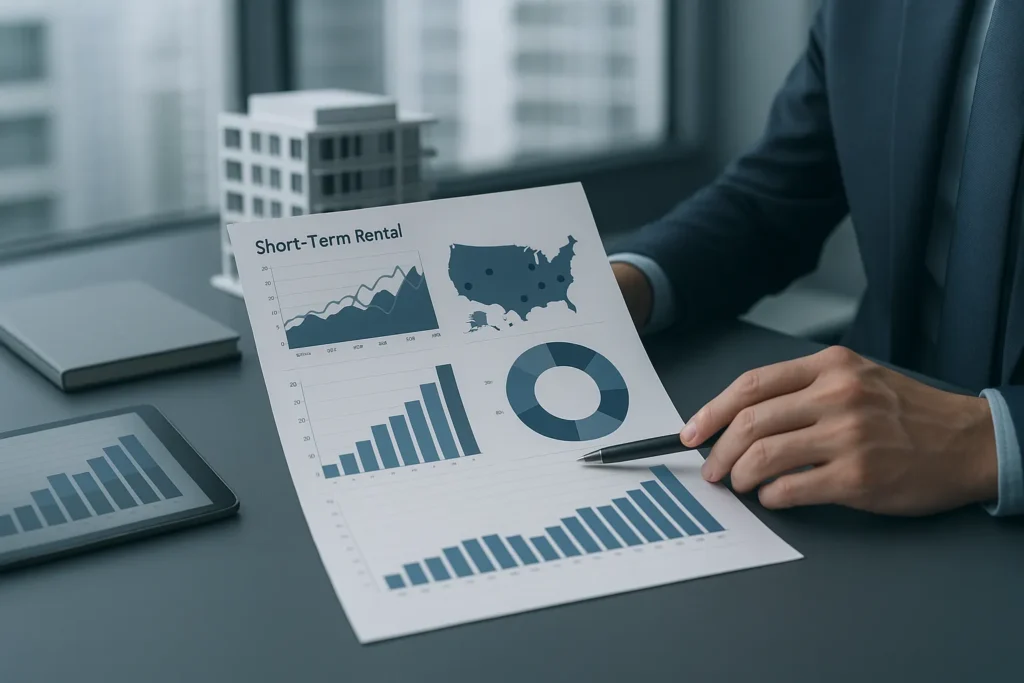 Data visualization showing short-term rental market trends and statistics for 2026