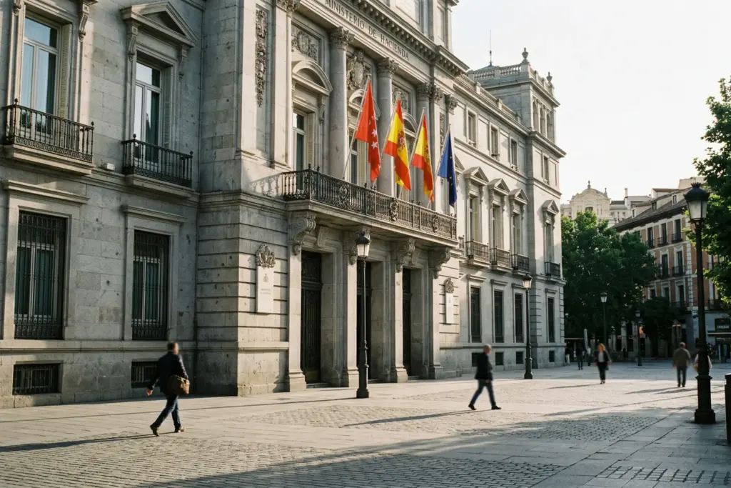 Madrid government building where Airbnb Spain fine enforcement ruling was issued