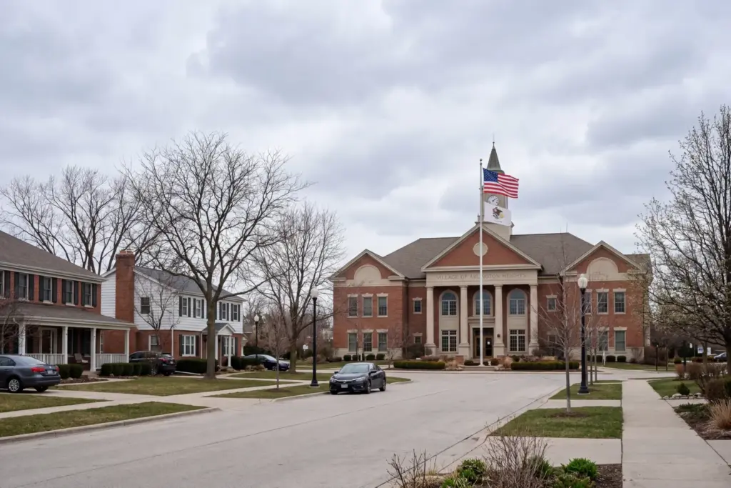 Arlington Heights Illinois suburban streetscape representing the village short-term rental ban