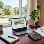 Mortgage documents and financial calculations for DSCR loan short-term rental investment