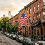 Urban apartment buildings in a World Cup host city representing short-term rental revenue opportunities