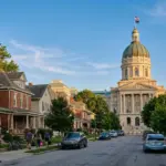 Indiana State Capitol building representing HEA 1210 short-term rental preemption law