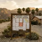 Riverside County government building in the Coachella Valley desert landscape representing the 2026 STR moratorium