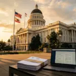 California State Capitol building in Sacramento representing SB 346 short-term rental legislation