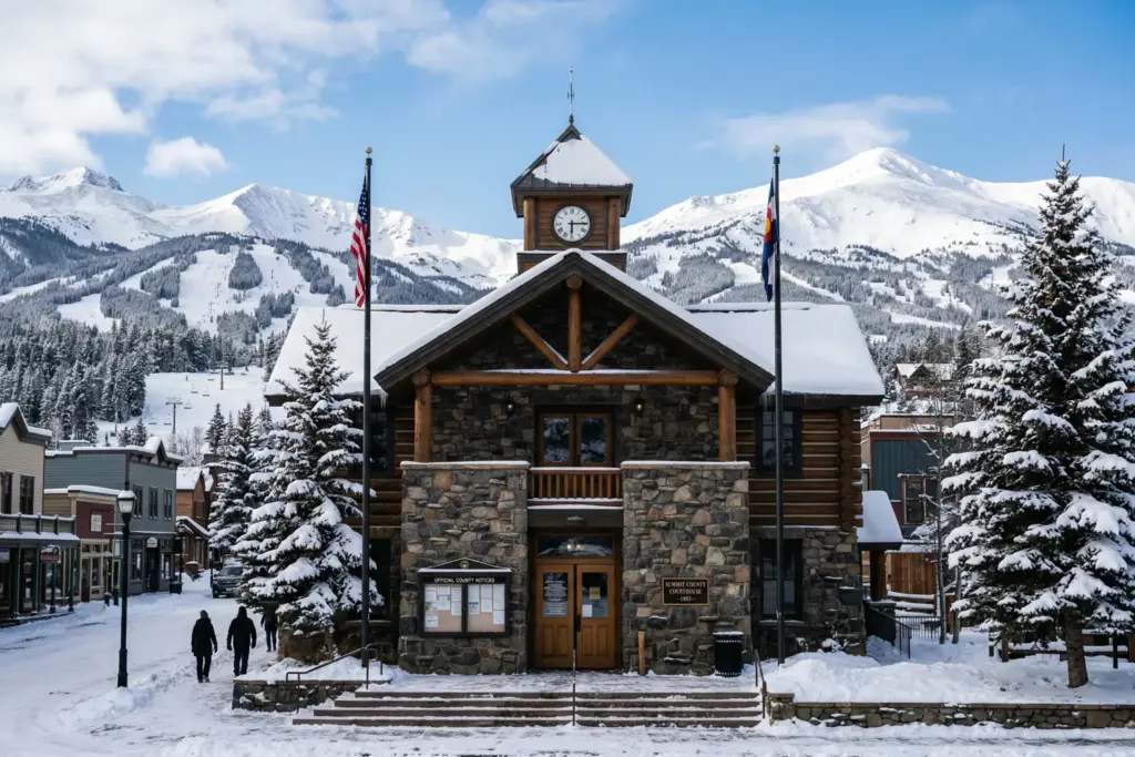 Colorado mountain town government building representing the Breckenridge STR fee TABOR court ruling
