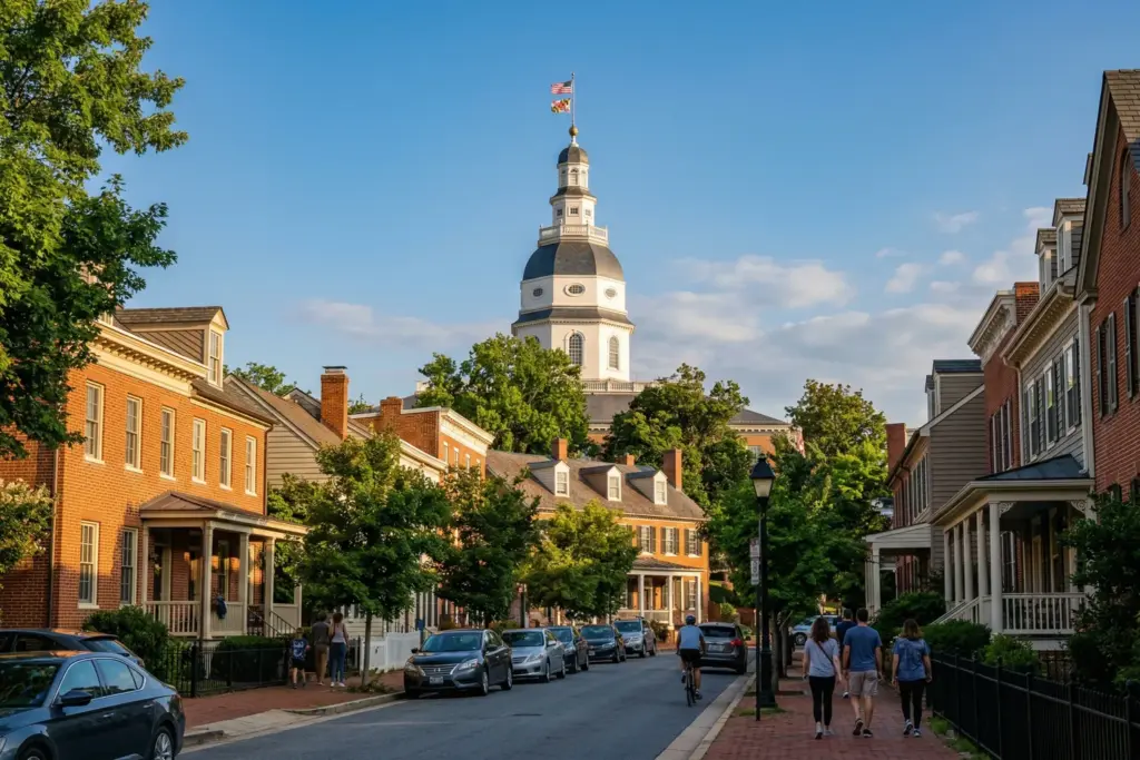 Maryland State House in Annapolis representing the first statewide short-term rental safety law