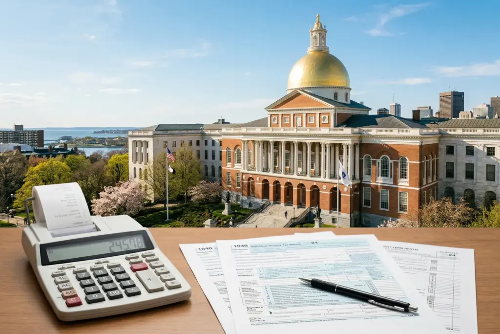 State government building representing 2026 short-term rental tax changes in Rhode Island and Hawaii