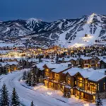Steamboat Springs Colorado mountain condos and ski slopes at dusk representing the short-term rental investment market