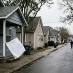 Residential street with vacation rental properties representing the hardening STR insurance market in 2026