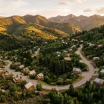 Mountain vacation rental cabins in a hotel-absent STR market showing the type of lodging that dominates areas without hotel competition