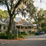 Vacation rental homes on a coastal Southeast street representing STR property management consolidation in 2026