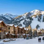 Sun Valley Idaho mountain resort with snow-covered Bald Mountain and vacation rental properties in Ketchum