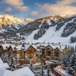 Vail Colorado mountain vacation rental properties with snow-covered ski slopes in winter