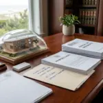 IRS tax documents and property deed on a desk representing 1031 exchange rules for short-term rental investors