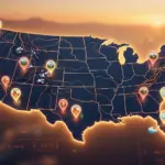 Map showing top Airbnb investment markets across the United States in 2026