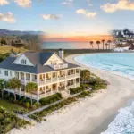 Aerial view of US vacation rental markets including South Carolina beach, Tennessee mountains, Florida coast, and Colorado ski towns