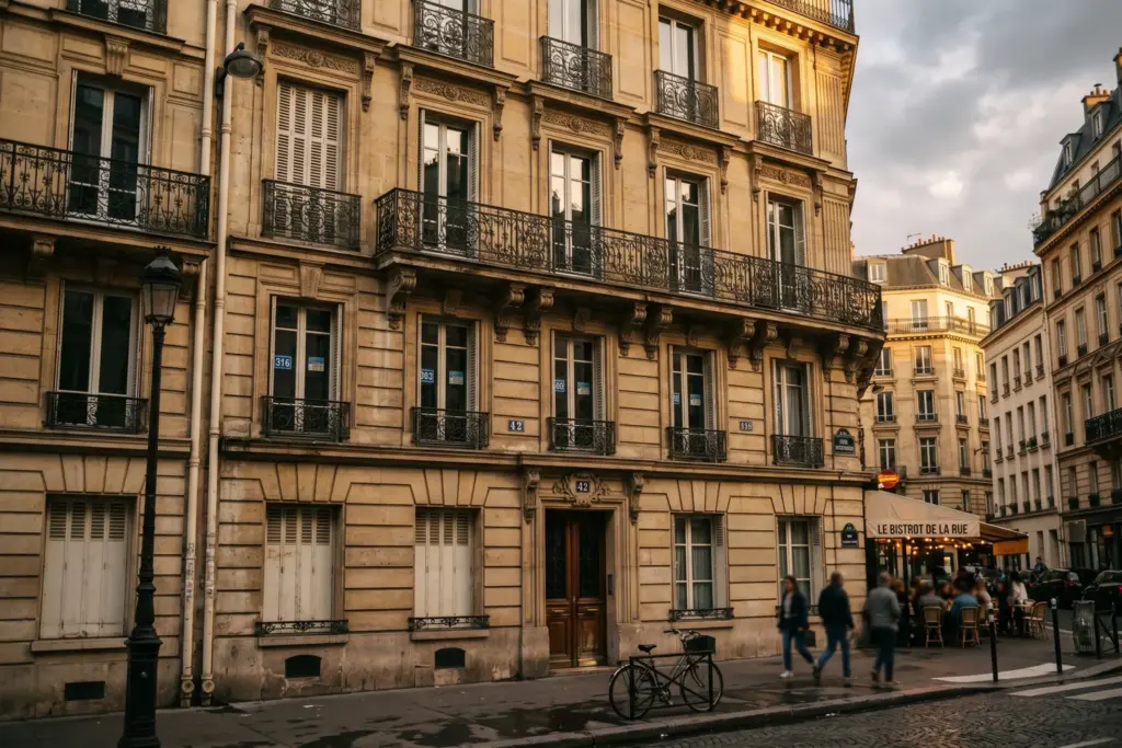 Parisian apartment building facade representing France Airbnb listing enforcement May 2026
