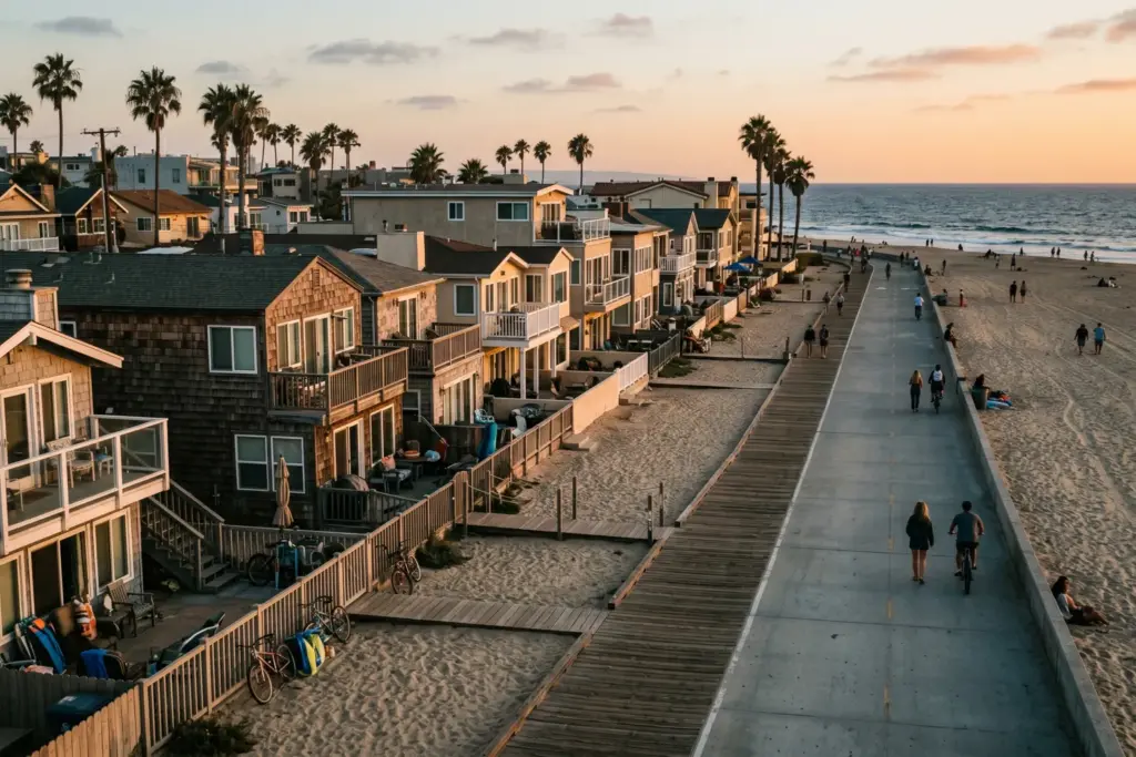Hermosa Beach California coastal zone residential area near the beach where the STR ban was ruled unenforceable