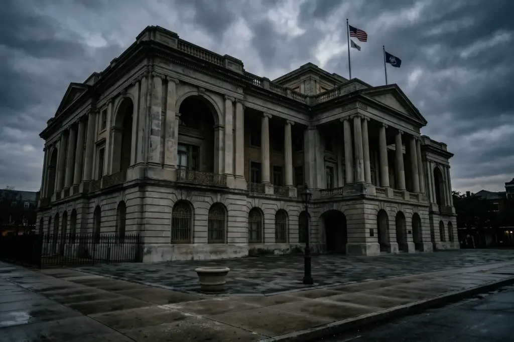 New Orleans City Hall exterior representing STR fee enforcement accountability