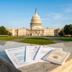 U.S. Capitol building with official tax and legal documents representing the One Big Beautiful Bill bonus depreciation restoration