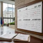Calendar showing STR compliance deadlines through 2026 including EU enforcement, Austin Texas July 1 deadline, and Maryland safety law