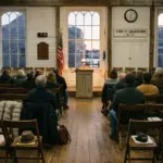Town meeting hall on Martha's Vineyard where Tisbury voters preserved the 75-night short-term rental cap