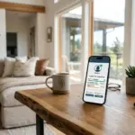 Smartphone displaying guest identity verification screen in a vacation rental property