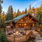 Mountain cabin with wrap-around deck representing short-term rental investment property