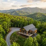 Aerial view of a mountain vacation rental property near Asheville NC representing STR cash flow analysis for investors