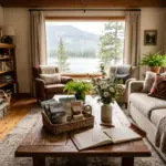 Veteran STR host home interior showing years of thoughtful hosting experience with warm morning light and welcome basket