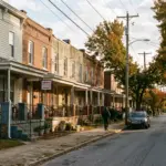Residential street in Newport News Virginia showing homes listed as short-term rentals under city STR enforcement