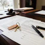 Real estate purchase contract documents with house keys representing STR buyer legal due diligence