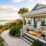 A welcoming beach vacation rental cottage on the Gulf Coast near Pensacola Florida with white sand and emerald water