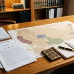 US map with tax documents representing multi-state STR tax obligations for investors in 2026
