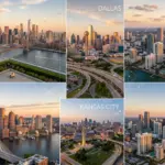 Aerial view of US World Cup host city skylines representing short-term rental investment opportunities