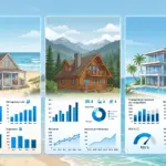 Chart comparing airbnb revenue by bedroom count across beach mountain and urban STR markets in 2026