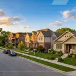 Suburban American neighborhood representing low-risk STR investment markets for first-time buyers in 2026