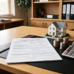 Loan documents and mortgage application on a desk representing DSCR loan requirements for Airbnb investors