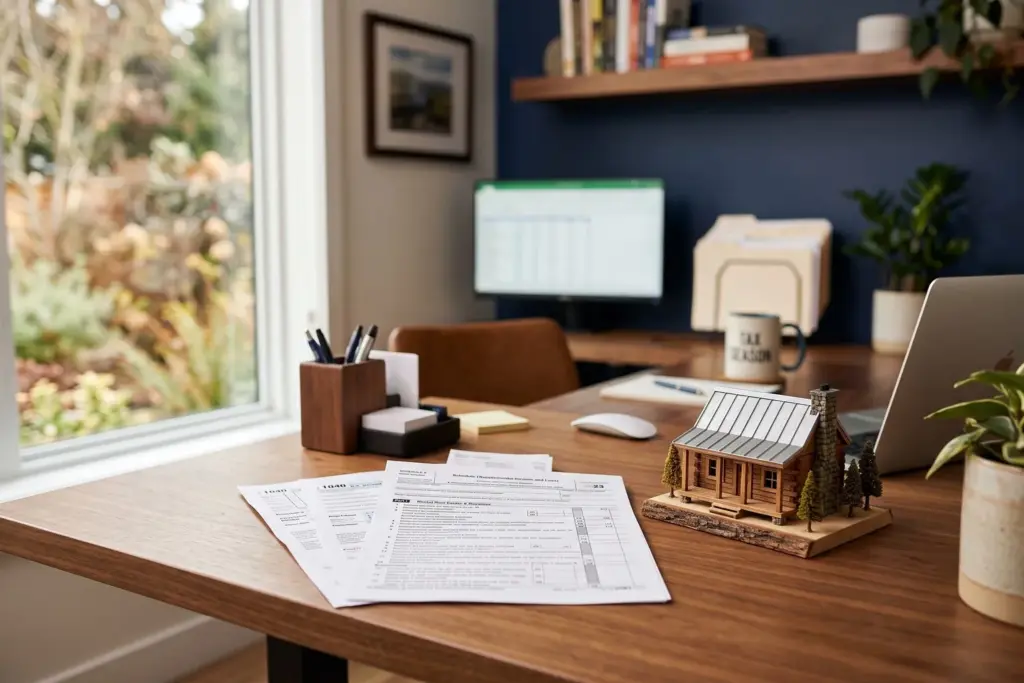 IRS tax forms and Schedule E documents for Airbnb short-term rental income reporting