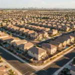 Dense vacation rental neighborhood illustrating STR market saturation in 2026