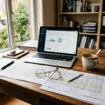 Airbnb host reviewing payout breakdown documents showing platform fee deductions