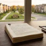Legal documents for HOA short-term rental review on a desk