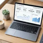 Laptop showing Airbnb pricing dashboard with fee calculation analysis for the September 15 host-only fee transition