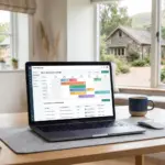 Hospitable property management software dashboard on laptop for short-term rental hosts