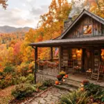 Mountain cabin with autumn foliage -- Q4 STR pricing strategy for Airbnb hosts