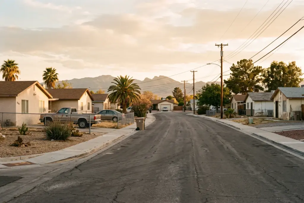 Residential neighborhood in unincorporated Clark County Nevada, representing the short-term rental platform liability ordinance