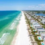 Florida Gulf Coast beach vacation rental market aerial view