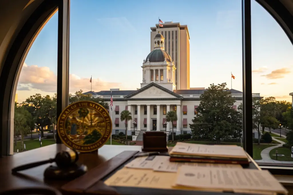 Florida State Capitol building representing the new felony law targeting short-term rental fraud