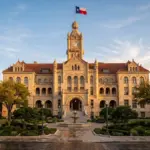 San Antonio City Hall at golden hour, representing the city STR permit fee increase in the FY2027 budget
